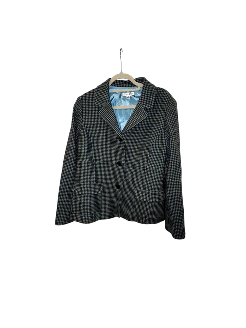 Pendleton vintage aqua gray houndstooth wool blazer jacket 18